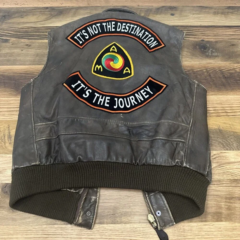 Avirex Authentic Leather Aviation Vest Vintage AMA